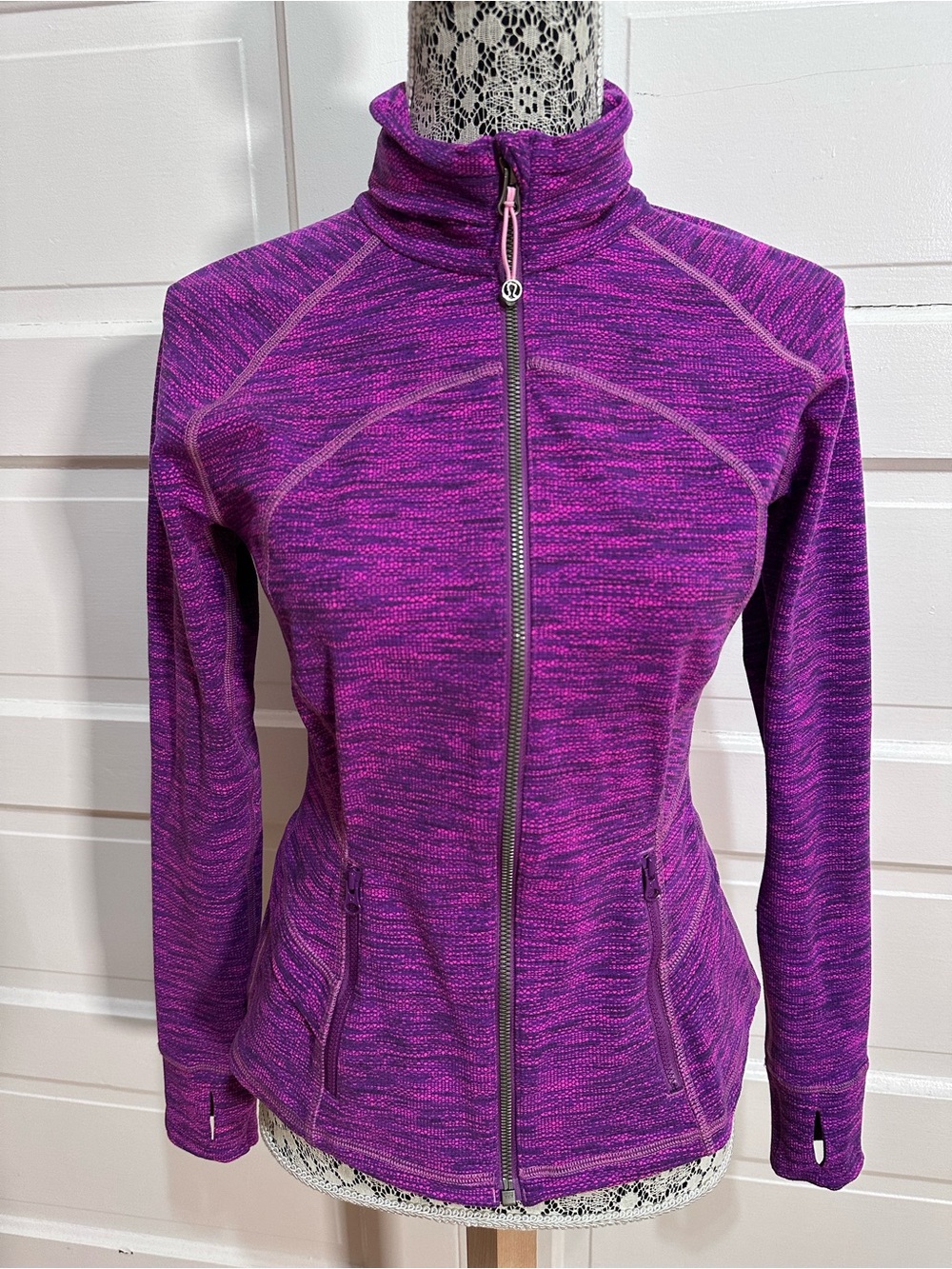 Lululemon Hustle In Your Bustle Jacket 8 Diamond Jacquard Tender Violet